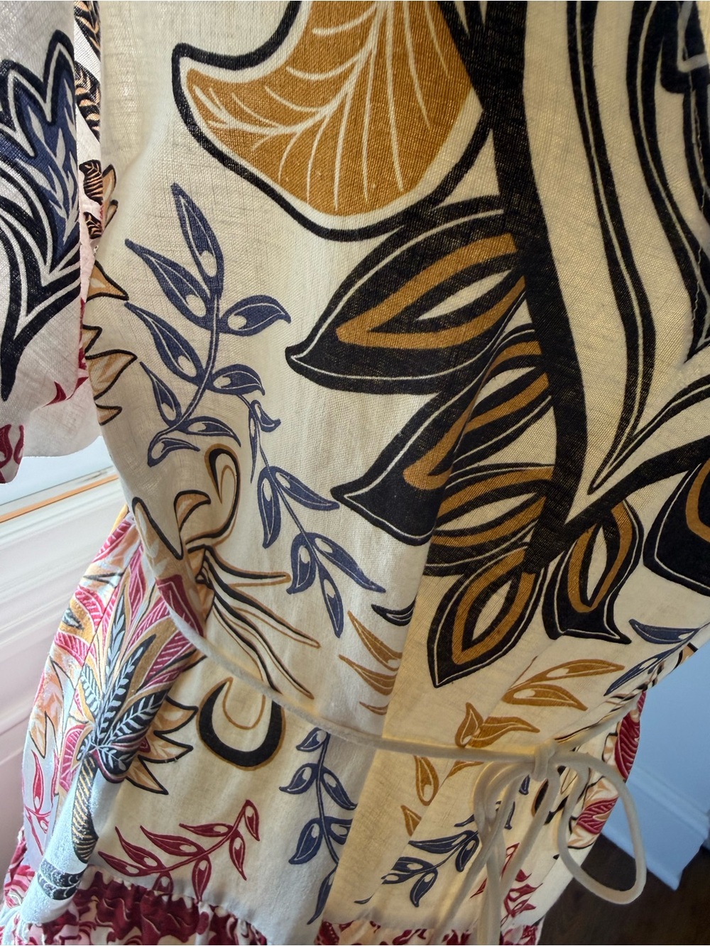 Farm Rio Tropical Boho Glam V neck Floral Maxi Dress Size: M retail $330 EUC - Picture 6 of 10